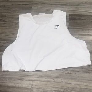 Gymshark White Crop Tank Top